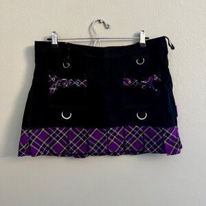TRIPP NYC Mini Skirt with Purple Plaid - cute vintage 90s goth